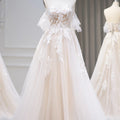 A-line Sweetheart Off the Shoulder Wedding Dress and Appliques Bridal and Lace-up Dress Gown RL058