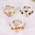 Wholesale Fashion Bohemian Starfish Jewelry Life Tree Pendant  Pearl Beaded Bracelet Sets for Women