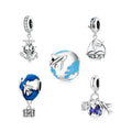 925 Sterling Silver World-Departure Hot-Air Balloon Mini Camera Charm Pendant Suitable for Bracelet Bangle Woman Jewelry DIY