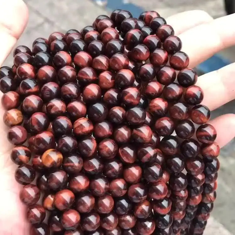 4mm Round Genuine Stone Beading Loose Gemstone Hole Di Mixed Stone Birthstone Crystal Stone Loose Beads Natural Red tiger Eye