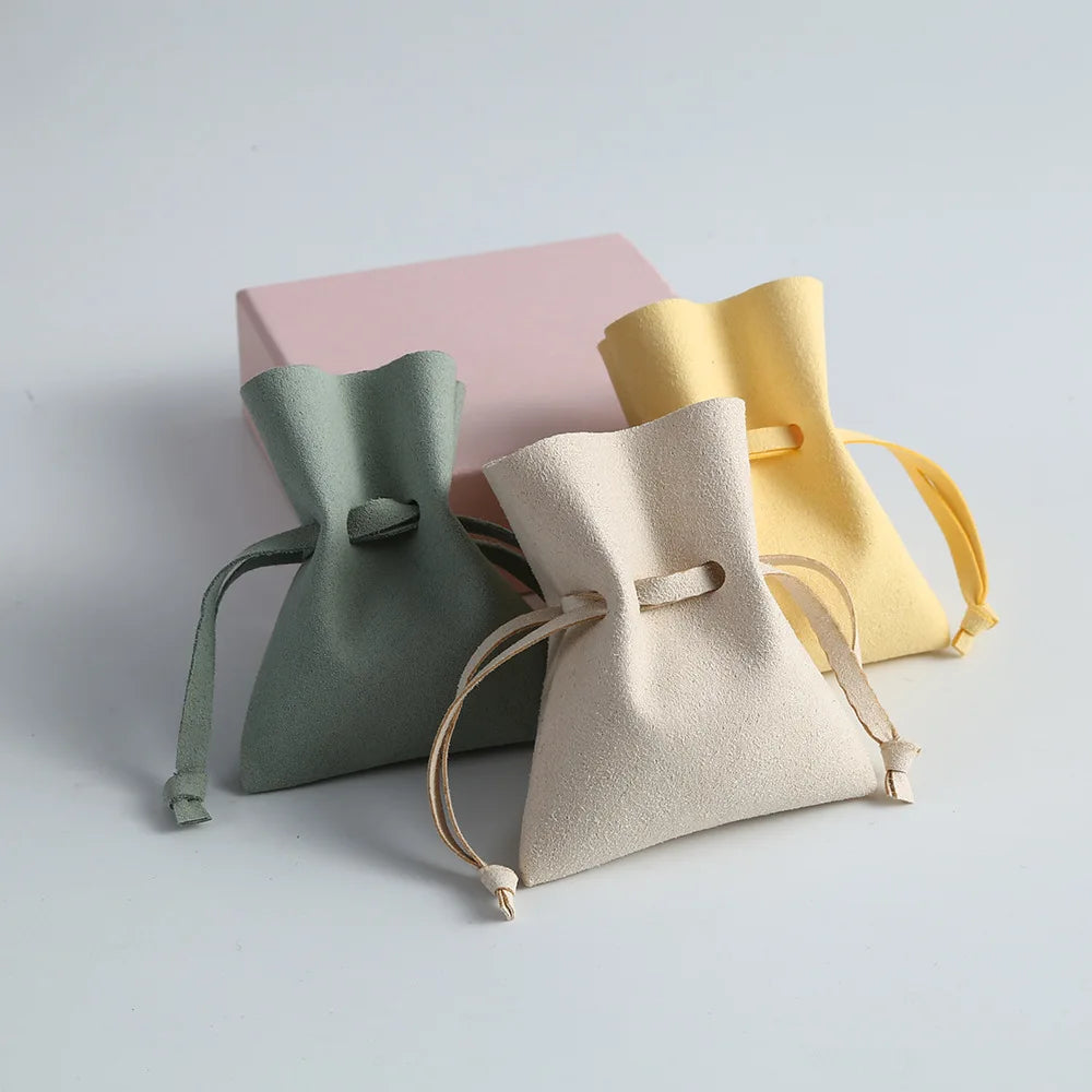 Handmade Jewelry Pouch Small Gift Bag Jewelry Pouch Bag Morandi Color Custom Resealable Pouches