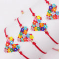 Custom DIY Boho Fashion Bangles Cute Colorful Heart Adjustable for Lover Heart Charms for Bracelets Handmade Bracelet Gift