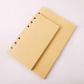 A5 6 Rings Blank Kraft Paper Planner Refills Inserts Filler Paper Pages Loose Leaf Paper