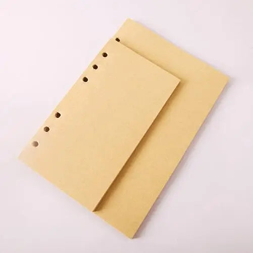 A5 6 Rings Blank Kraft Paper Planner Refills Inserts Filler Paper Pages Loose Leaf Paper