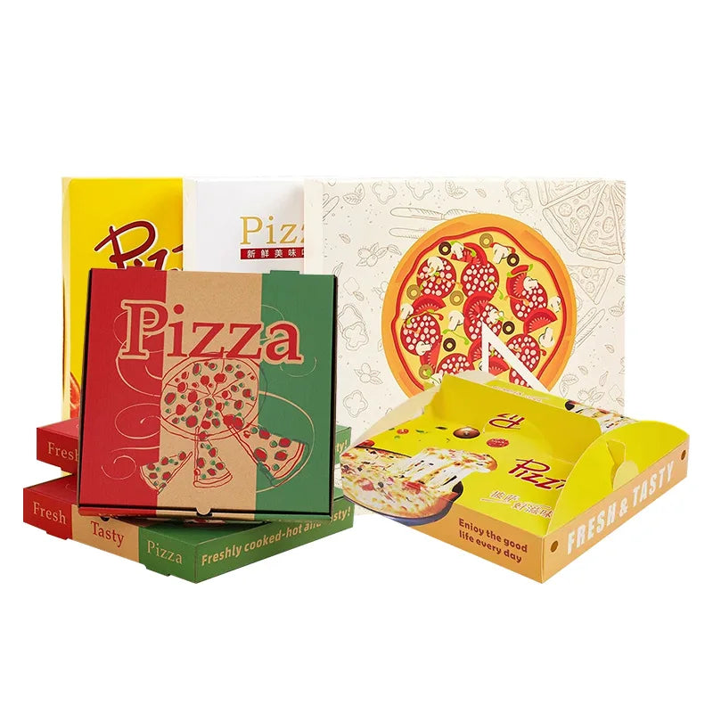 Wholesale Take Away  Custom Print Pizza Boxes Fast Food Carton Pizza Packaging Box 12inch