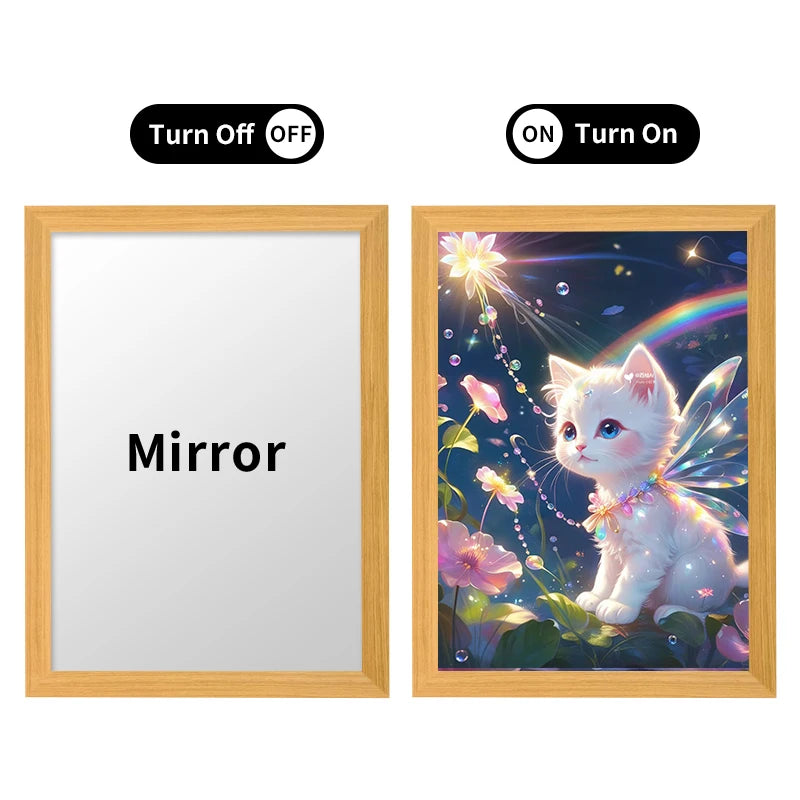 A4 Cute cat Photo Frame DIY Wall Art with LED High Demand Manga Painting Design Acrylic Home Decoration Canvas Support