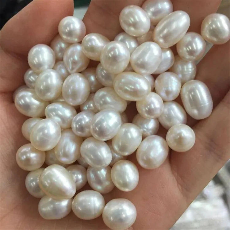 Hot Selling 100% Natural White Freshwater Pearls Low Price Rice Beads 2A Quality 5-11mm Length 6-14mm for Making Jewelry