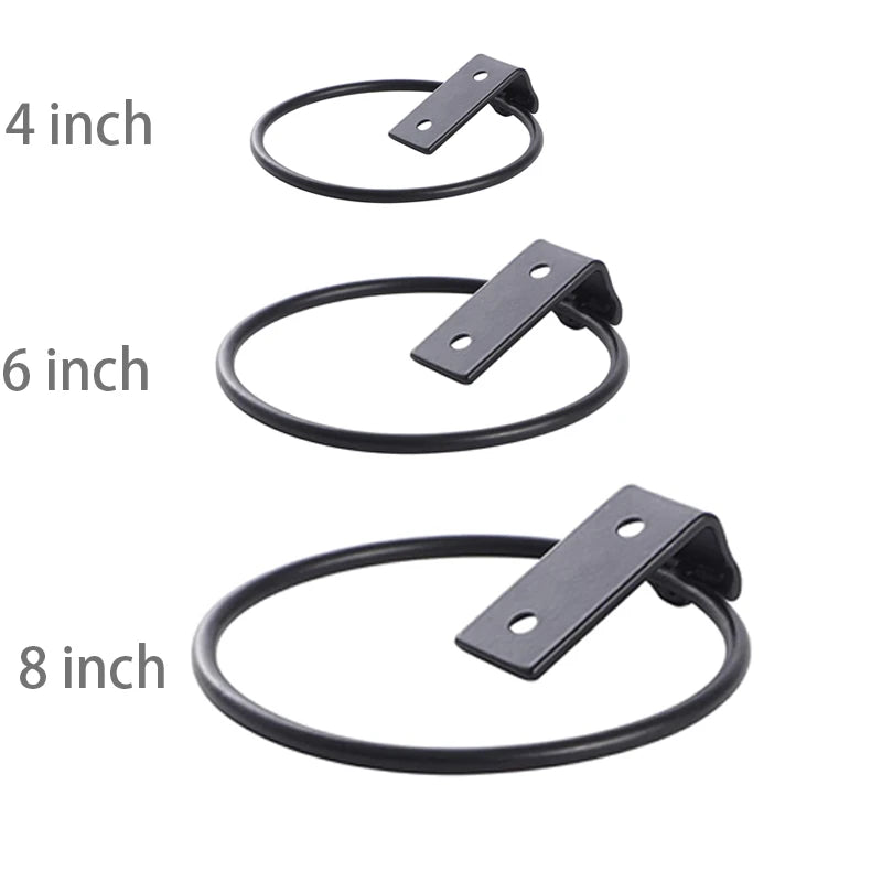 Custom Made 4 6 8 Inch Wall Mounted Metal Flower Pot Holder Hanger Bracket or Rack With Ring