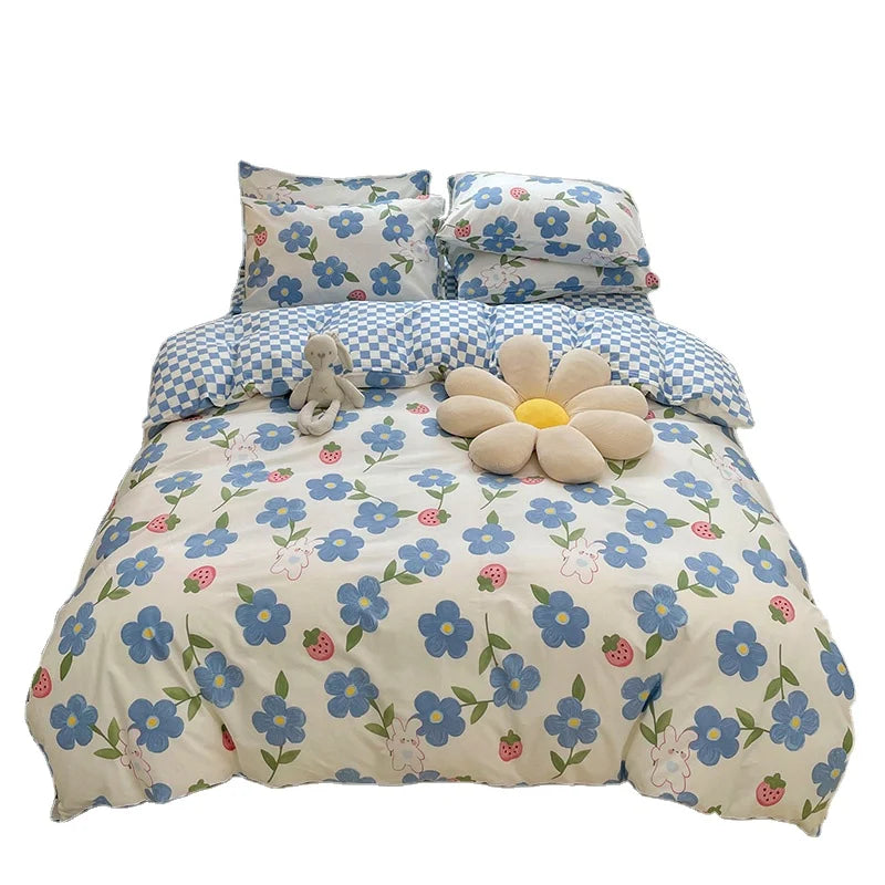 Hot Sale Printing Bedding Set Cotton Duvet Cover Set with Pillowcase Comforter