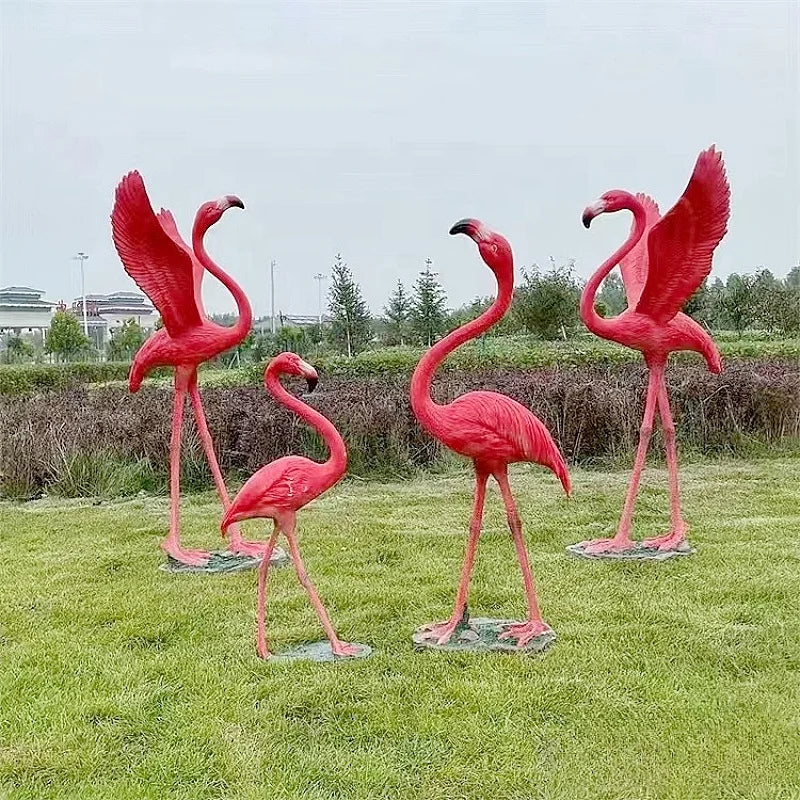 Customizable Color Size BringFine Brand for Home Hotel Modern Resin Craft Decorative Fiberglass Flamingo Statue Animal Sculpture