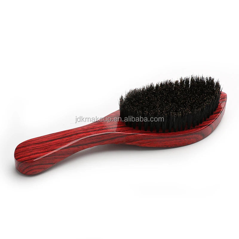 Custom Logo Wholesale Red Wood Grain 360 Wave 100% Boar Bristle Hair Beard Brush Hard Medium Soft Torino Pro Wave Brush