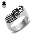 VAF Creative Lighter Shaped Ring Stainless Steel Hip Hop Cool  Goth Gothic Punk Ring Men'S