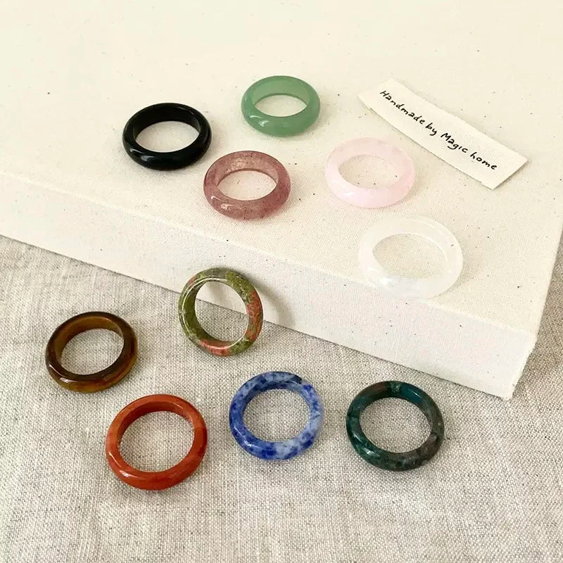 New Design Natural Crystal Ring Wedding Gift for Healing Reiki Neutral Jewelry Decoration