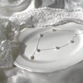Freshwater Pearl Shell Necklace S925 Sterling Silver Simple Pearl Necklace Dainty Wedding Jewelry for Brides