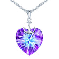 Delicate Silver Jewelry Anchor Heart Combination Crystal Single Stone Lover Pendant Necklace