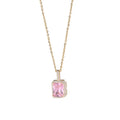 Fenxinju Luxury Fashionable Jewellery Rectangle Gemstone Diamond Necklaces Rainbow Color Shiny Zircon Pendant  Necklace