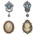 Assorted Styles Crystal Rhinestones Cameo Vintage Brooch Pins for Women