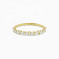 LOZRUNVE 925 Silver Delicate Jewelry Designer Pear Cluster Diamond Half Eternity Ring