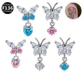 Gaby ASTM F136 Lip Rings Threaded Labret Flower Push in Earring G23 Titanium Piercing Helix Wholesale Piercing Jewelry