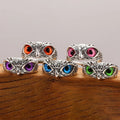 SC New Design Jewelry Fashion Finger Rings Open Adjustable Vintage Animal Evil Blue Eye Owl Rings for Women Men
