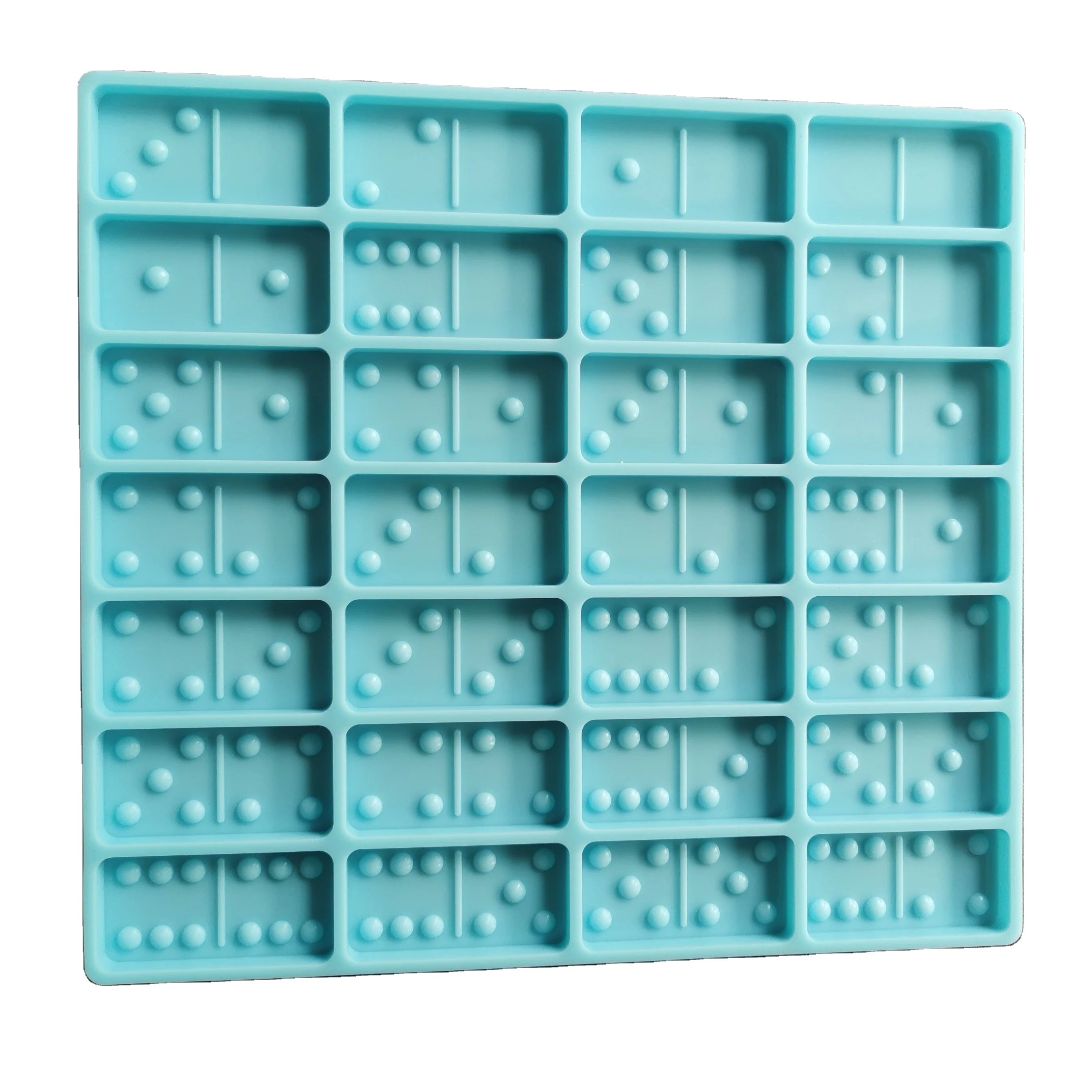 Hot Sell BPA Free Eco-Friendly 28 Cavities DIY Homemade Craft Large Domino Epoxy Silicone Resin Mold Cake Tools