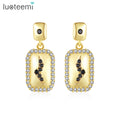 LUOTEEMI Geometric Gold African Statement Girls Elegant Vintage Stud Earrings Women Earrings