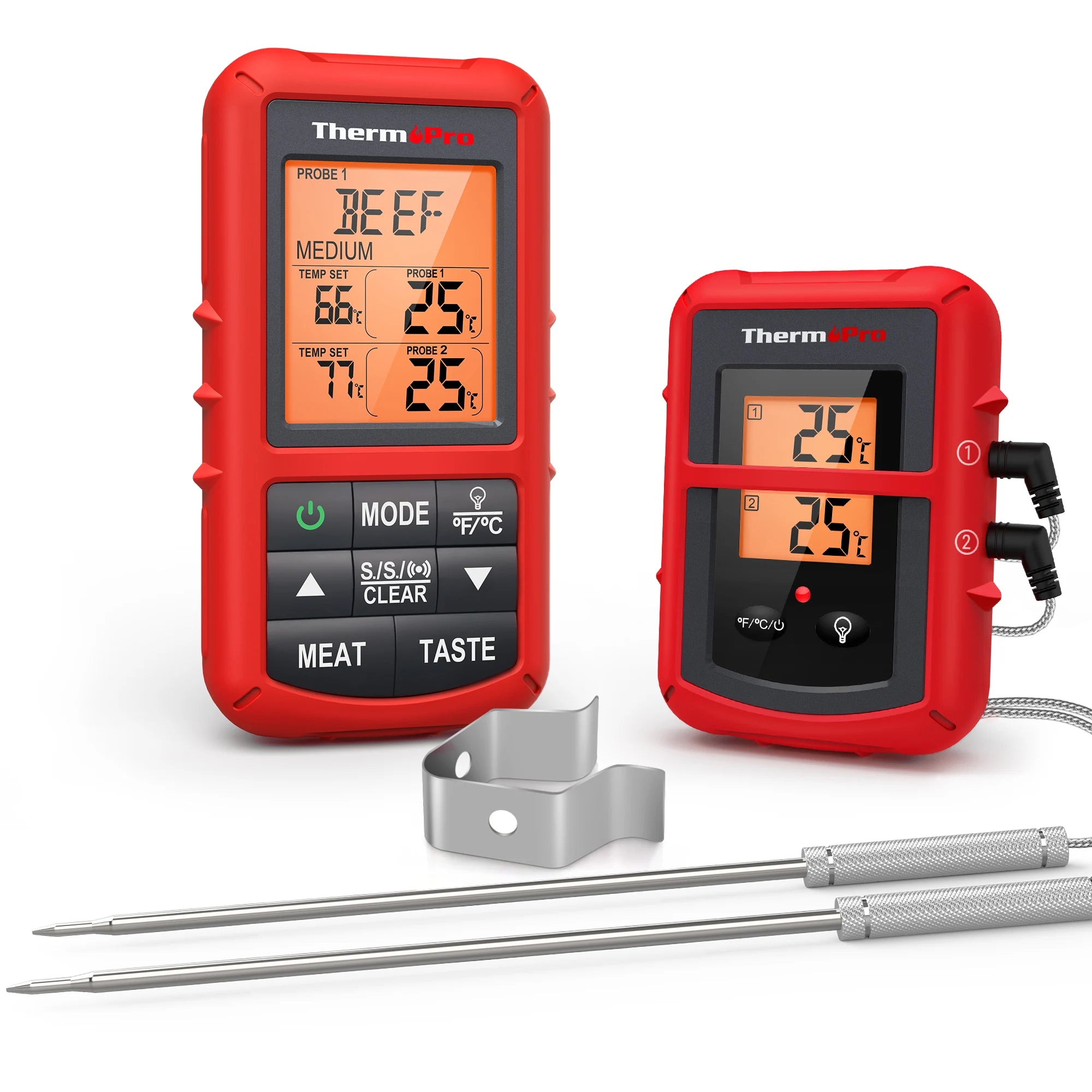 Dual Probes Design ThermoPro TP20C Digital 433MHz Wireless Digital Thermometer With Alarm