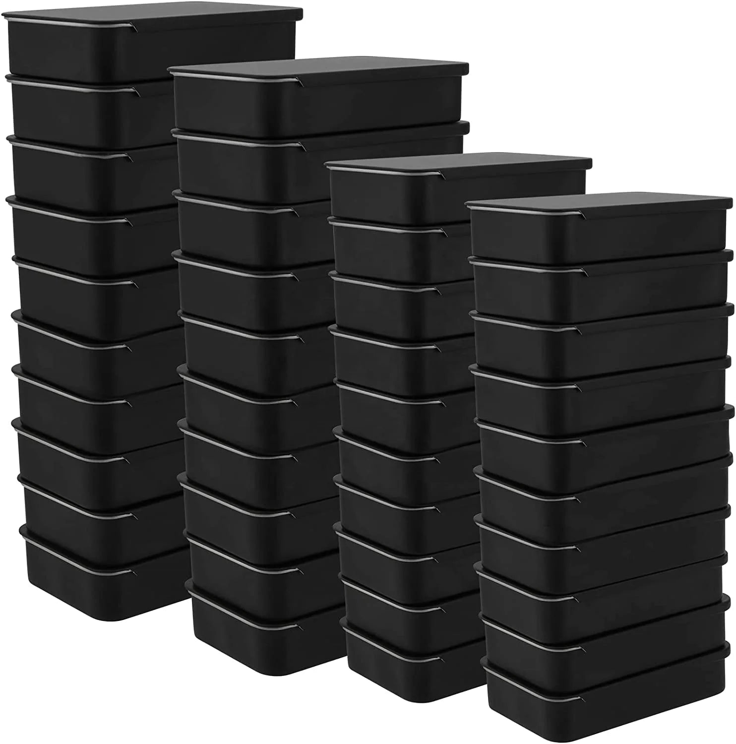 Jeys Custom Black Matte/Glossy Finish Slide Top Rectangular Mini Metal Tin Containers with Recycled Materials 60x90x30mm