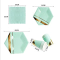 Factory Wholesale 8/10 Inch Paper Plate Cutlery Cup Napkins Mint Green Pink Minimalist Dinner Set for Diwali Ramadan Graduation