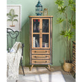 INNOVA HOME Vintage Industrial Style Wood Pantry Cabinet Living Room Storage 2 Doors 3 Drawers High Stability 2 Shelves