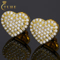 Factory Wholesale Moissanite Jewelry Round Brilliant Cut 925 Sterling Silver Heart Shape Stud Earrings Valentine's Day Gift