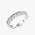 Ailmay Fashion Dazzling Round Rectangle CZ Rings Real 925 Sterling Silver Finger Ring for Women Luxury Wedding Fine Jewelry