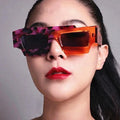 Unique Patchwork Candy Color Square Sunglasses for Women New Fashion Brand Hip Hop Sun Glasses Men Vintage Gradient Punk Eyewear
