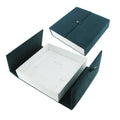 Double Door Custom Green White Modern Luxury Suede Large Square Magnetic Snap Jewelry Set Box for Ring Earring Necklace