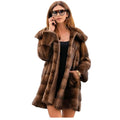 Women's Long Cross-Border Faux Fur Woven Cotton Overcoat Europe and America Style Loose Parka for Commuting