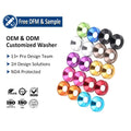 Custom Countersunk Plain Anodized Aluminum Washer