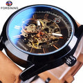 Forsining 2023 New Hot Sell Men Casual Sport Genuine Top New Luxury Leather Automatic Wrist Watches Skeleton Mens Clock Gift