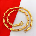 Dubai Vietnam Alluvial Gold Necklace Men's Solid Hexagonal Bamboo Joint Gold-Plated Imitation Yellow Colorfast Shop Same Style