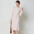 Autumn and Winter New Style Knitted Sweater Elegant Bottom Sweater Dress High Waist A- Line Knitted Pullover Dress for Women