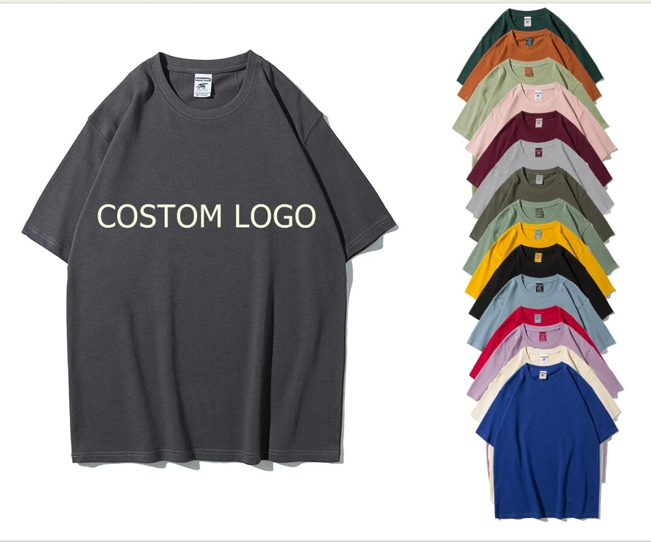 280 Gsm Oversize Hip Hop Essential T Shirts100% Cotton European Size Custom Logo Design Men'sT- Shirts