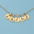 Stainless Steel Round with Seed Buckle Hollow 26 English Letters Jewelry Accessories DIY Pendant