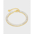 Fashion Jewelry Tarnish Free Stainless Steel Zircon Bracelet 18k Gold Plated Rectangle CZ Moissanite Tennis Bracelet for Women