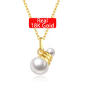 Fine Jewelry Engagement Gifts Bulb Design Natural Pearl Gold Pendant Necklace Women 18k 5D Pearl Gold Jewelry