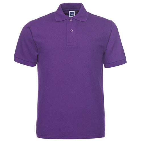 Custom Designed Men's Golf Polo T Shirts Short Length Plain White with Black Embroidered Prints Made of Cotton Polyester Fabric