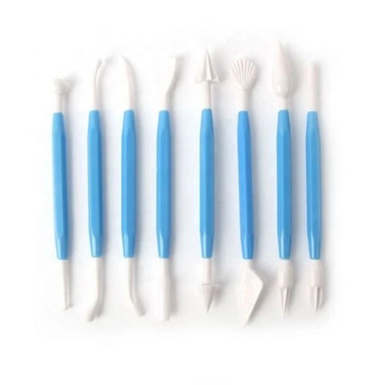 8pcs Fondant Cake Pen Cake Carve Modelling Tool Cake Carve Tool Plastic Baking Craft Tool