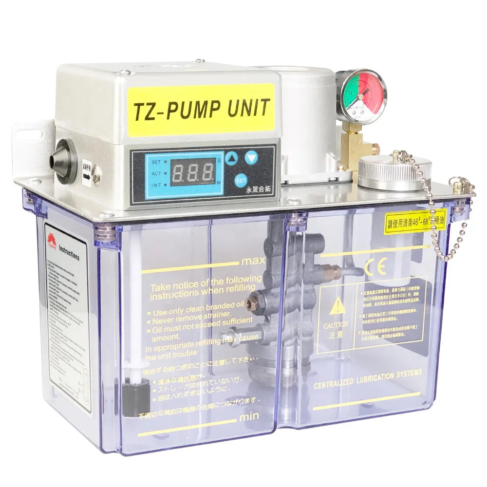 4L Digit Controller Electric Oil Centralized Lubrication Pump Automatic Lubricator With Level Switch TZ2232