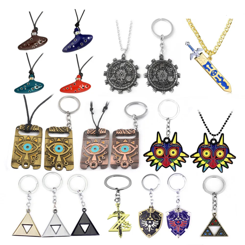 Game Accessories the Legend of Zelda Bagpipe Necklace Sky Sword Owl Breath of the Wild Eyes Keychain