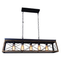 Hot Sale Morden Retro Vintage Loft Industrial Iron Black Rectangle Lampshade Chandelier Pendant Light MegaBDM