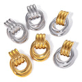 J&D Dainty Stainless Steel Women Jewelry Earrings 18K Gold Mixed Color Thread Wrap Simple Stud Earrings