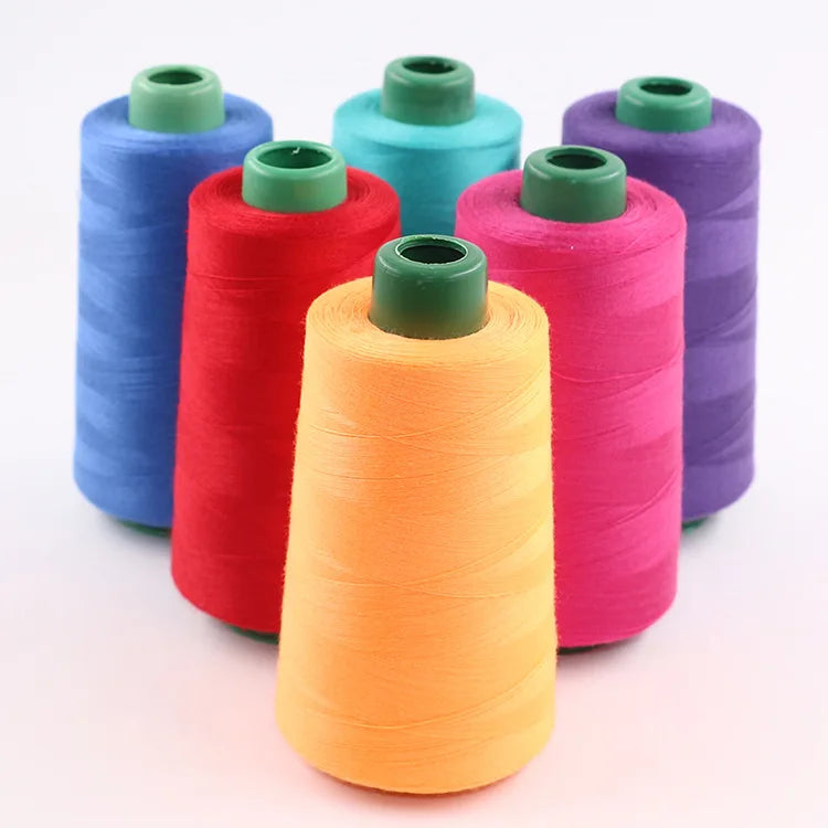Industrial 202 302 402 Dyed 100% Polyester Abrasion Resistant Sewing Thread for Quilting Garments in Multiple Colors